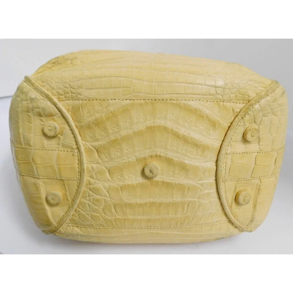 Nancy Gonzalez Yellow Genuine Crocodile Double Handle Tote Bag - Picture 4 of 12